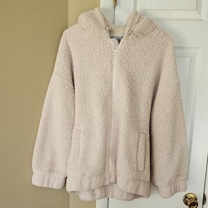 Aerie Cream Adult Sherpa Puffer Jacket, Large, Like New